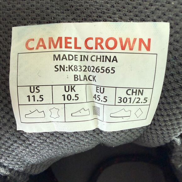 Camel Crown K832026565 Men\'s Black Lace Up Low Top Hiking Shoes Size US 11.5 main image 4